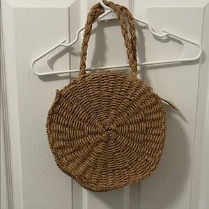 Round Woven Tan Bag